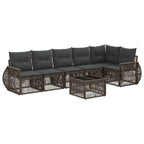 Gartensofa-set 7 pcs Grau und Dunkelgrau Poly-Rattan
