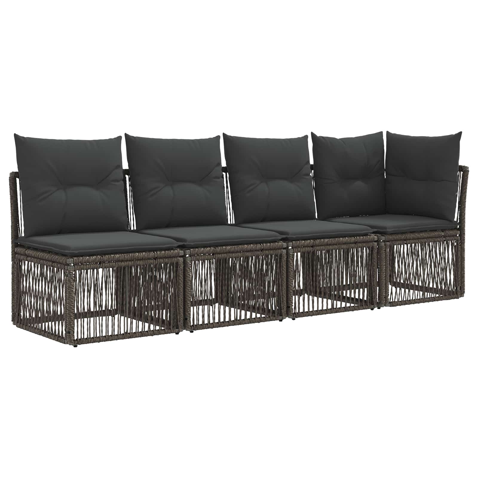 Gartensofa-set 7 pcs Grau und Dunkelgrau Poly-Rattan