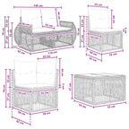 Gartensofa-set 7 pcs Grau und Dunkelgrau Poly-Rattan