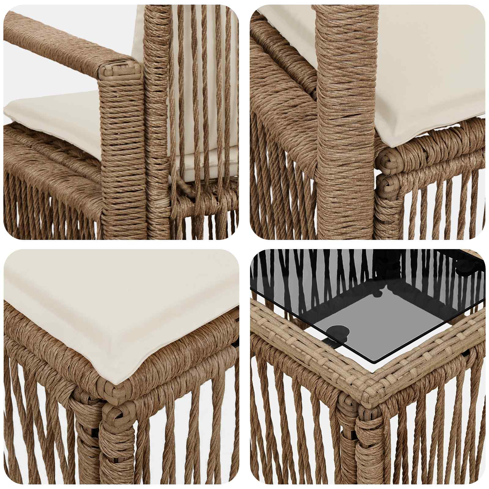 Gartensofa-set 4 pcs Beige Poly-Rattan