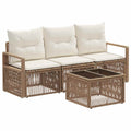 Gartensofa-set 4 pcs Beige Poly-Rattan