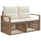 Gartensofa-set 4 pcs Beige Poly-Rattan