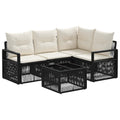 Gartensofa-set 5 pcs Schwarz Poly-Rattan