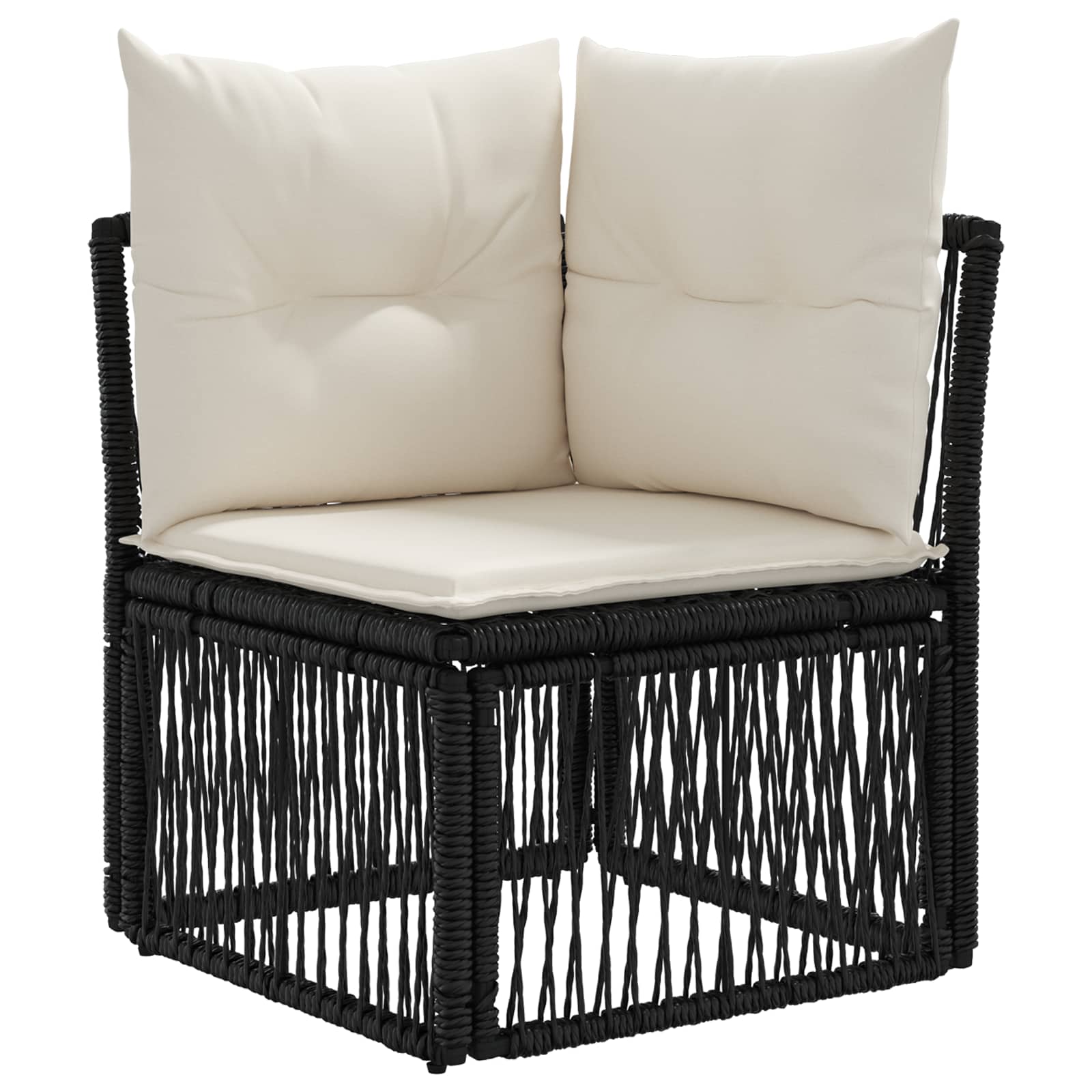 Gartensofa-set 5 pcs Schwarz Poly-Rattan