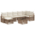 Gartensofa-set 8 pcs Beige Poly-Rattan