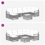Gartensofa-set 8 pcs Beige Poly-Rattan