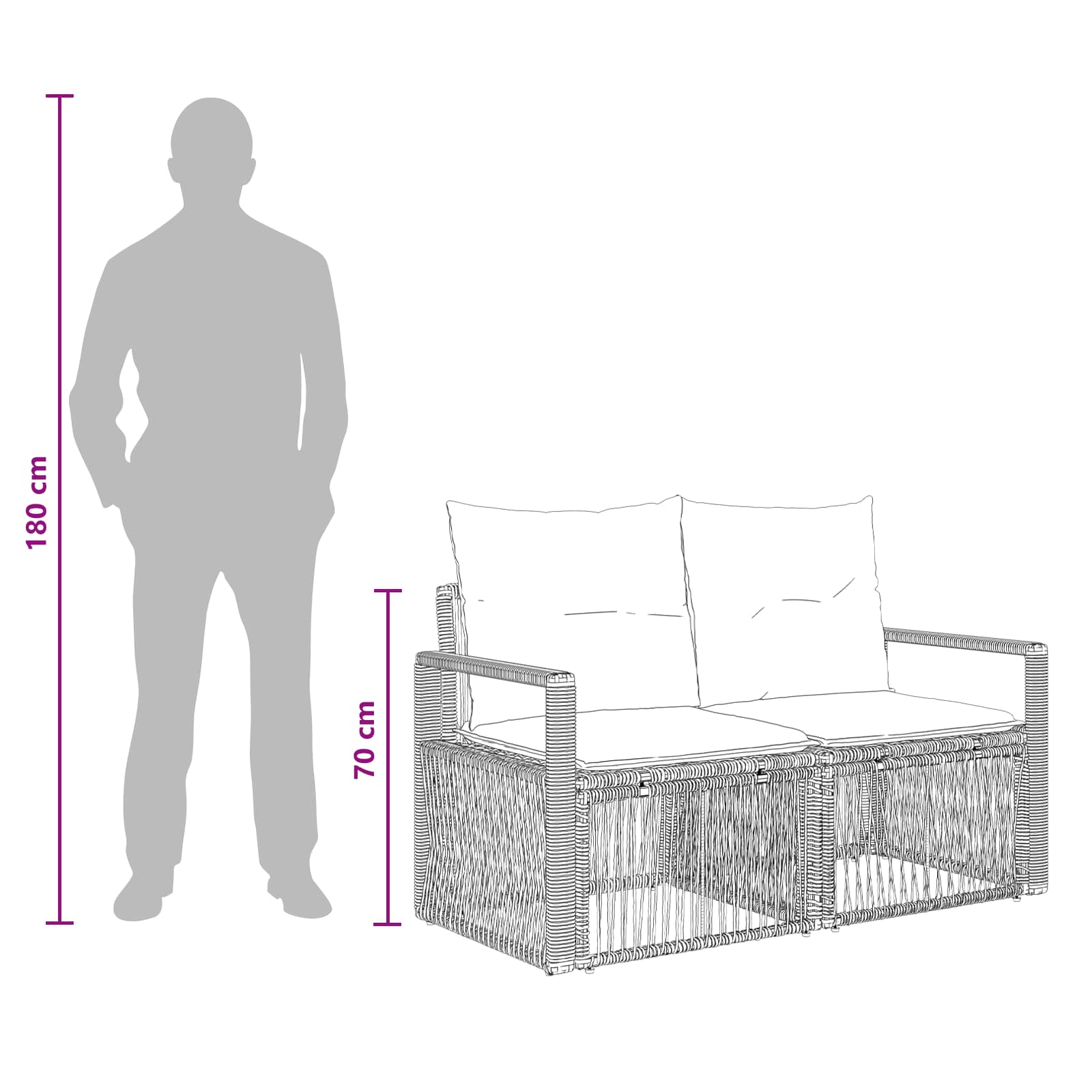 Gartensofa-set 8 pcs Beige Poly-Rattan