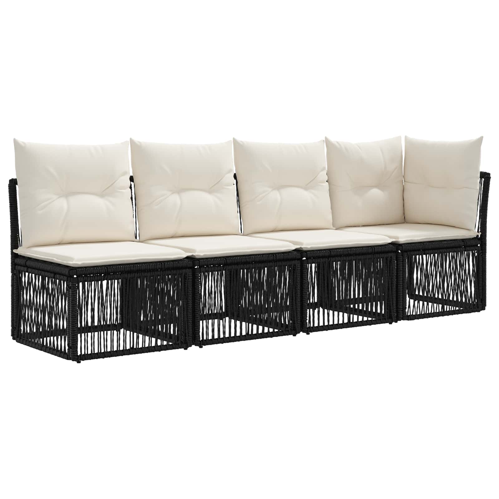 Gartensofa-set 12 pcs Schwarz Poly-Rattan