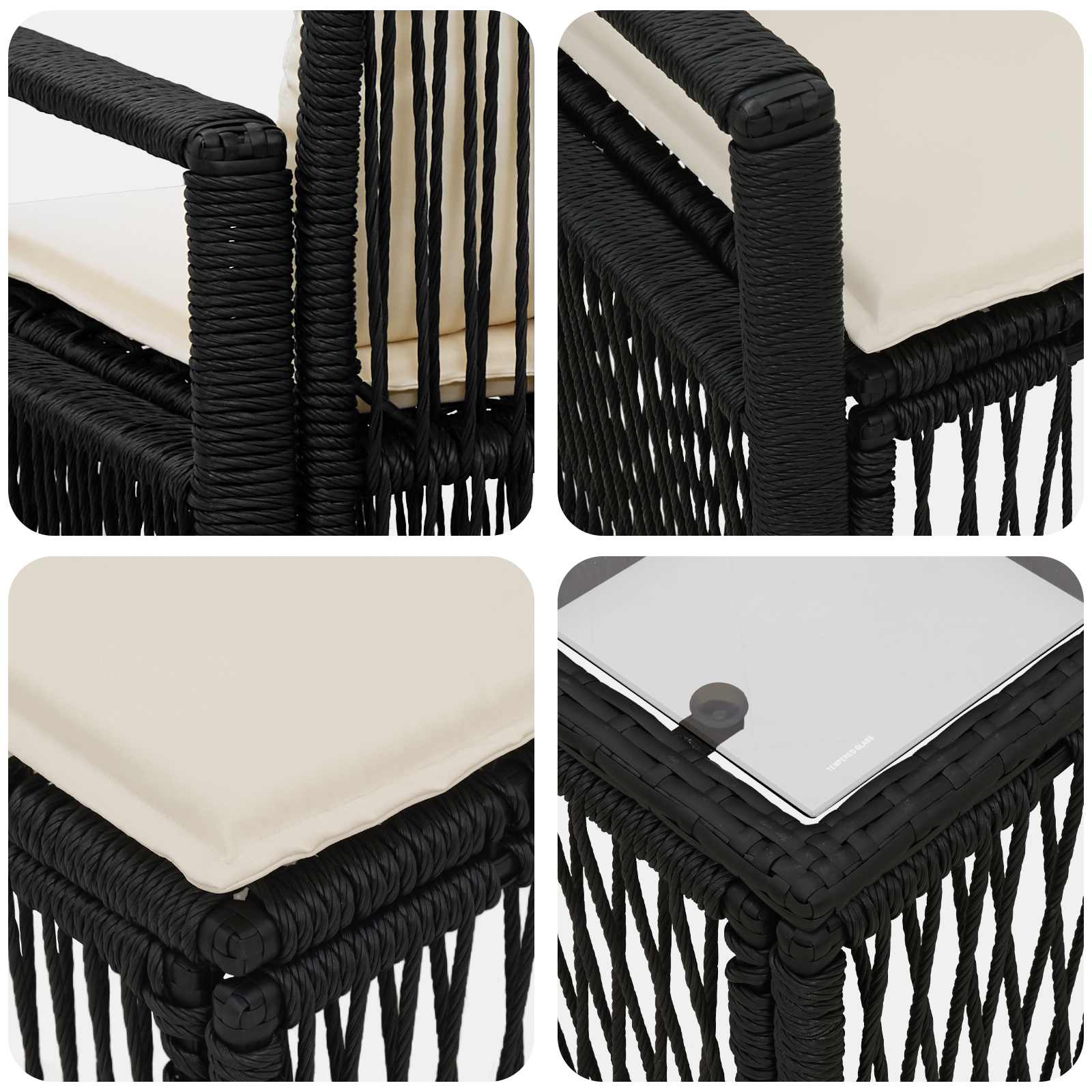 Gartensofa-set 13 pcs Schwarz Poly-Rattan