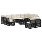 Gartensofa-set 13 pcs Schwarz Poly-Rattan