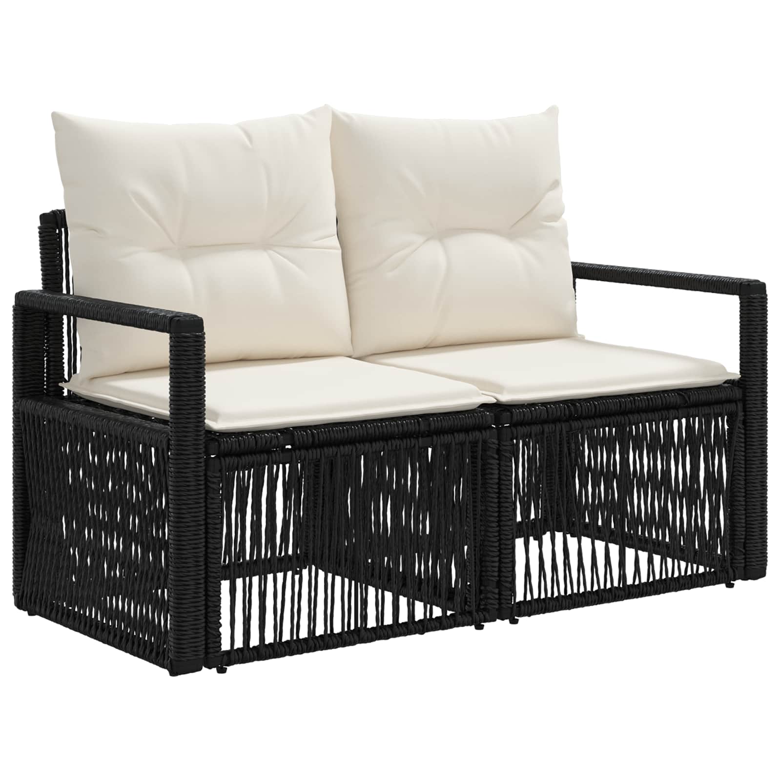 Gartensofa-set 13 pcs Schwarz Poly-Rattan