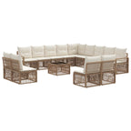 Gartensofa-set 14 pcs Beige Poly-Rattan