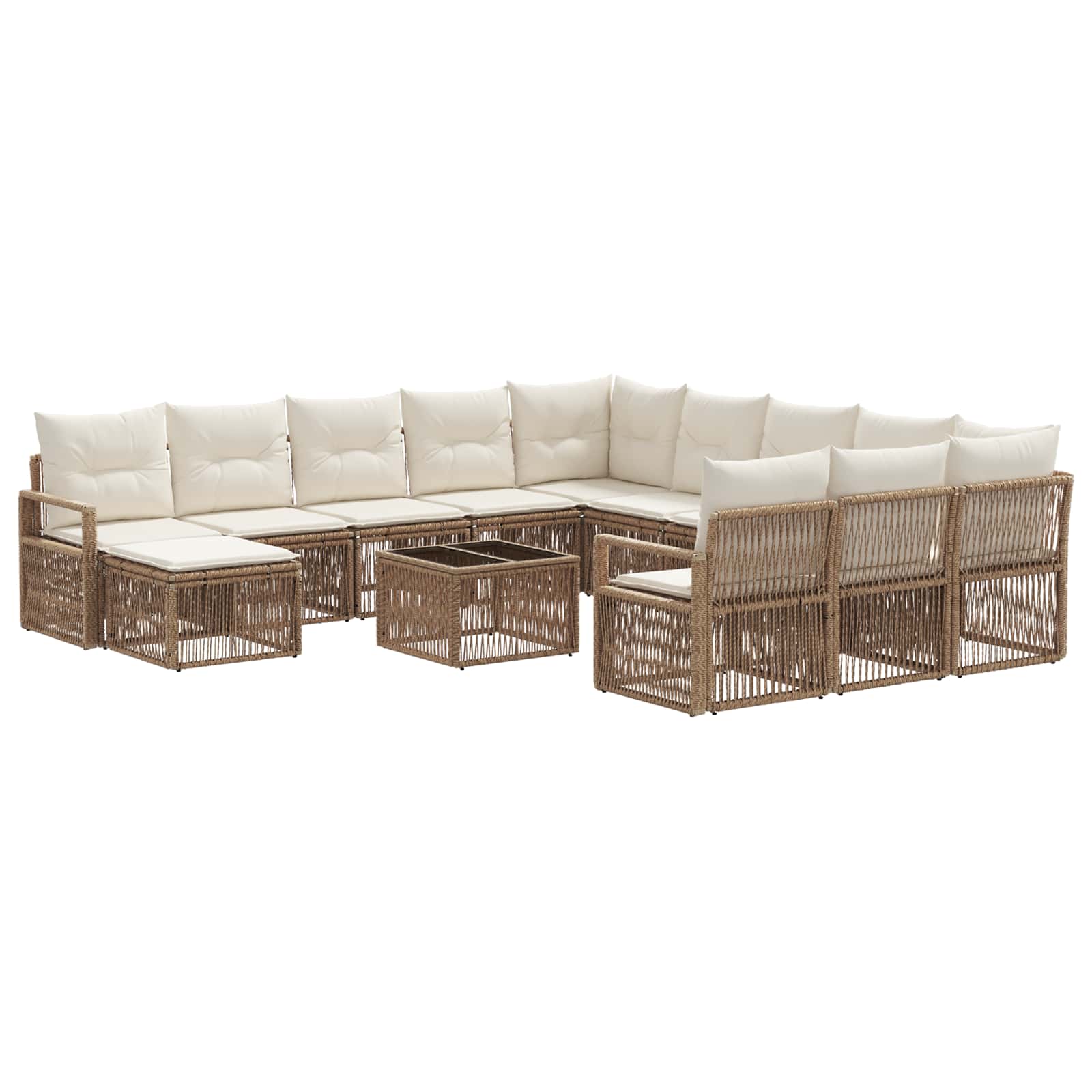 Gartensofa-set 13 pcs Beige Poly-Rattan