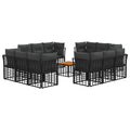 Outdoor-Sofagarnitur 13 pcs Schwarz und Dunkelgrau Polyester