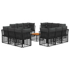 Outdoor-Sofagarnitur 13 pcs Schwarz und Dunkelgrau Polyester