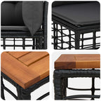Outdoor-Sofagarnitur 8 pcs Schwarz und Dunkelgrau Polyester