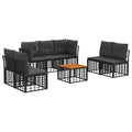 Outdoor-Sofagarnitur 8 pcs Schwarz und Dunkelgrau Polyester