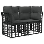 Outdoor-Sofagarnitur 8 pcs Schwarz und Dunkelgrau Polyester