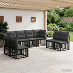 Outdoor-Sofagarnitur Schwarz Polyester