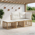 Outdoor-Sofagarnitur mit Kissen 3 pcs Natur Polyester