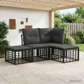 Outdoor-Sofagarnitur Schwarz Polyester