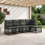 Outdoor-Sofagarnitur Schwarz Polyester