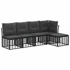 Outdoor-Sofagarnitur Schwarz Polyester