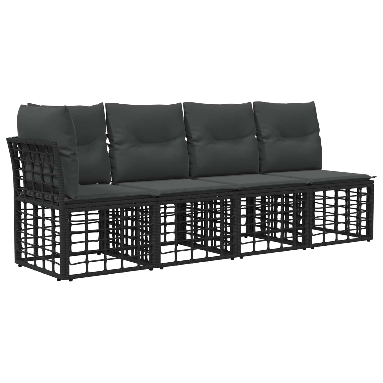 Outdoor-Sofagarnitur Schwarz Polyester
