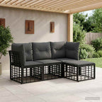Outdoor-Sofagarnitur Schwarz Polyester