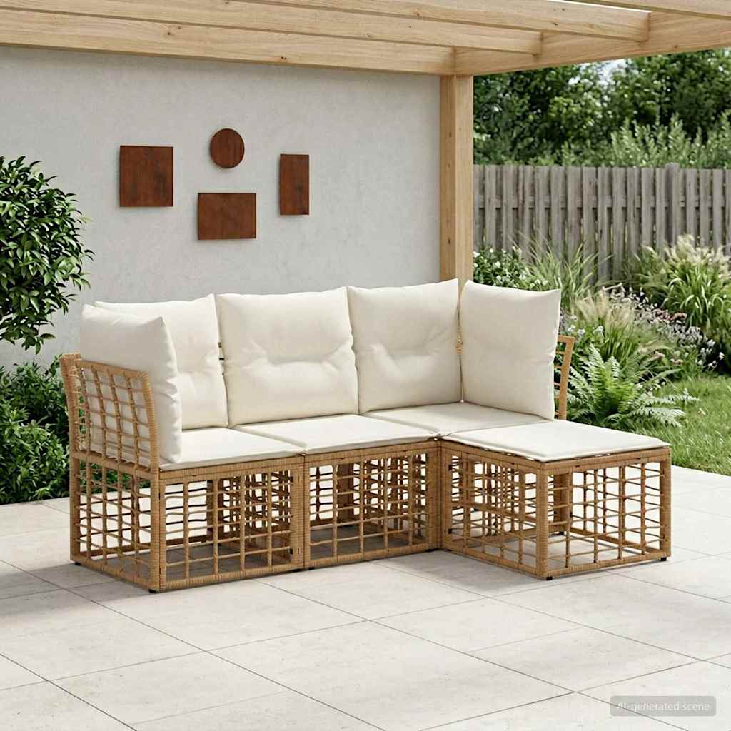 Outdoor-Sofagarnitur Natur Polyester