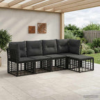 Outdoor-Sofagarnitur Schwarz Polyester