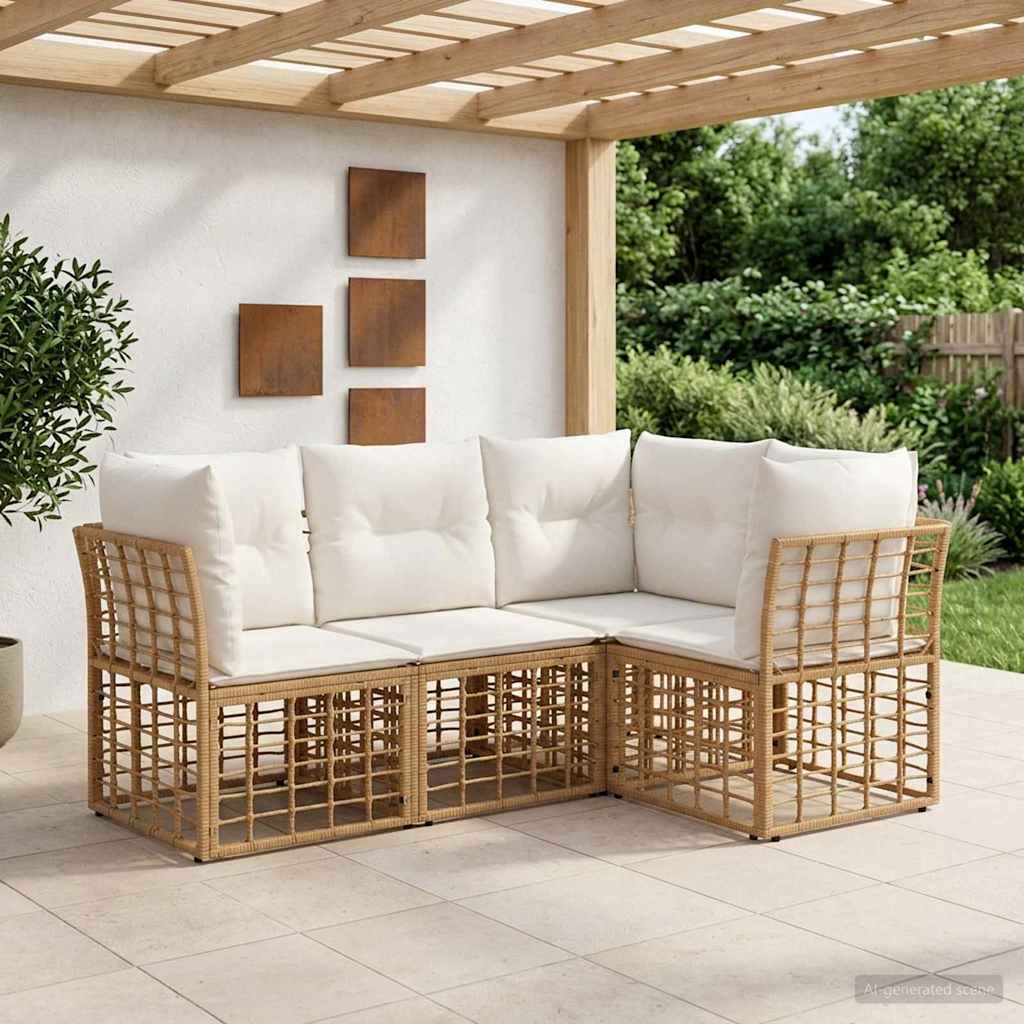 Outdoor-Sofagarnitur Natur Polyester
