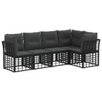 Outdoor-Sofagarnitur Schwarz Polyester