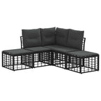 Outdoor-Sofagarnitur Schwarz Polyester