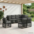 Outdoor-Sofagarnitur Schwarz Polyester