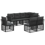 Outdoor-Sofagarnitur Schwarz Polyester