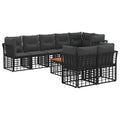 Outdoor-Sofagarnitur 9 pcs Schwarz und Dunkelgrau Polyester