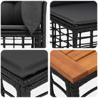 Outdoor-Sofagarnitur 8 pcs Schwarz und Dunkelgrau Polyester
