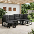 Outdoor-Sofagarnitur Schwarz Polyester