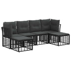 Outdoor-Sofagarnitur Schwarz Polyester