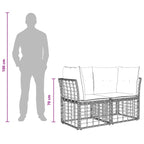 Outdoor-Sofagarnitur Schwarz Polyester