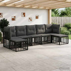 Outdoor-Sofagarnitur Schwarz Polyester