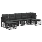 Outdoor-Sofagarnitur Schwarz Polyester