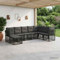 Outdoor-Sofagarnitur Schwarz Polyester