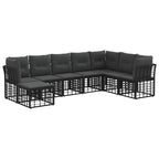 Outdoor-Sofagarnitur Schwarz Polyester