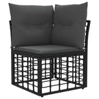 Outdoor-Sofagarnitur Schwarz Polyester