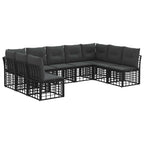 Outdoor-Sofagarnitur Schwarz Polyester