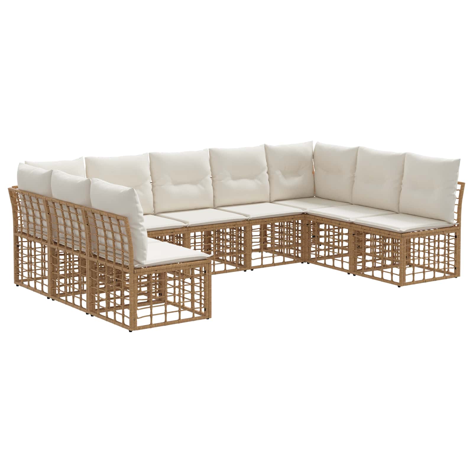 Outdoor-Sofagarnitur Natur Polyester