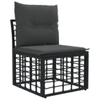 Outdoor-Sofagarnitur 10 pcs Schwarz und Dunkelgrau Polyester
