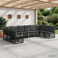 Outdoor-Sofagarnitur Schwarz Polyester